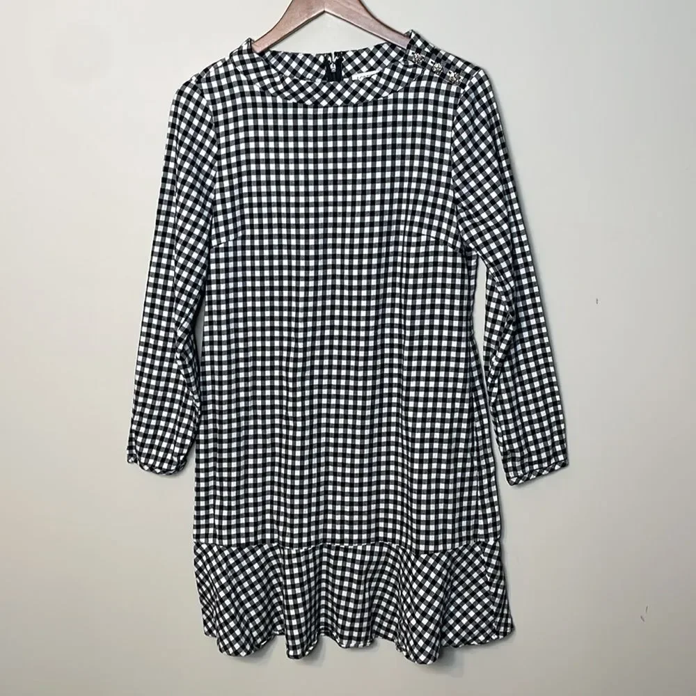 J. Crew Long-sleeve flannel funnelneck dress Size Small